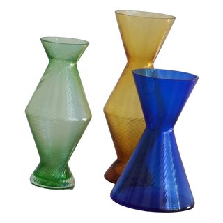 Bohemian Crystal Vases, 1970s, Set of 3 For Sale