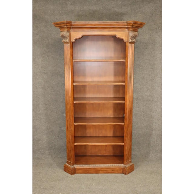 1990s Georgian Style Carved Walnut Bookcase Shelf For Sale In Philadelphia - Image 6 of 13