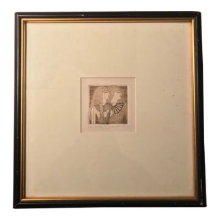Mid 20th Century Framed Egyptian Etching For Sale