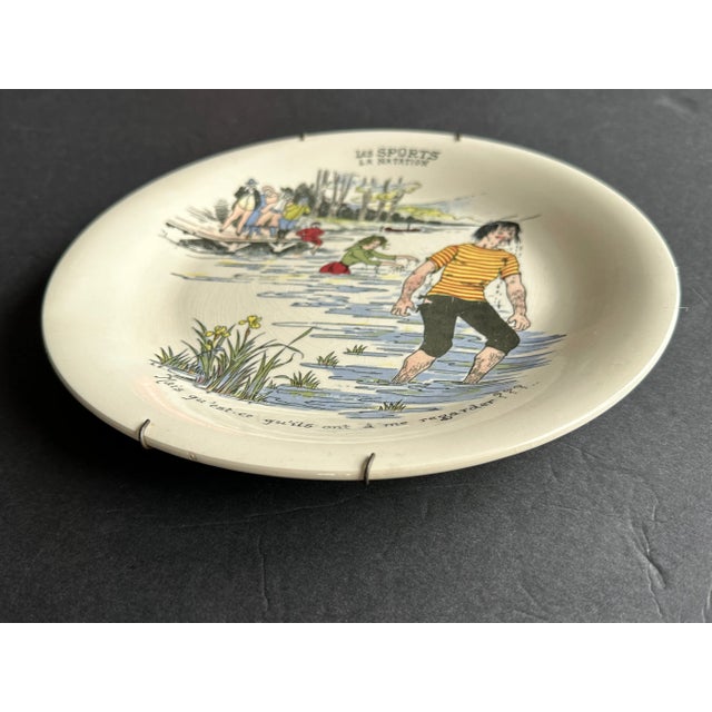 French Country Decorative Wall Plate by Boch Freres La Louviere Belgium For Sale - Image 3 of 12