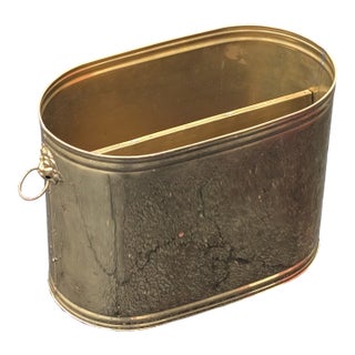 1970s Hollywood Regency Brass Lion Motif Magazine Holder/Rack For Sale
