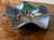 1910s 1910s Fenton Peacock Tail Blue Ruffled Dish For Sale - Image 5 of 12