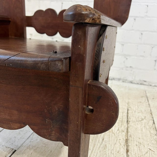 Folk Art Wooden Chair With Great Lines and Shape. For Sale In Cleveland - Image 6 of 11