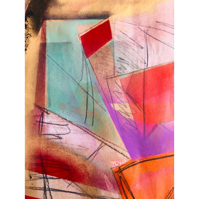 Original abstract oil painting by Erik Sulander 23x19, signed on paper, unframed.