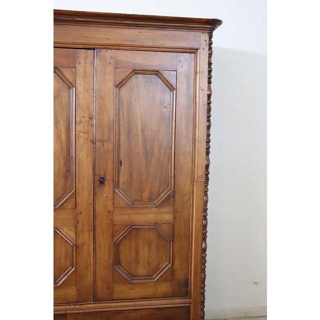 Antique Poplar Wood Wardrobe For Sale - Image 4 of 13