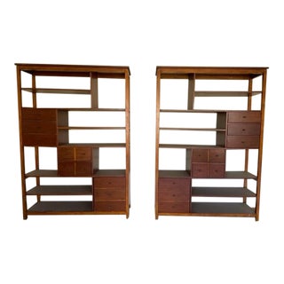 Mid 20th Century Freestanding Divider Rosewood Open Bookcase Sf143 For Sale