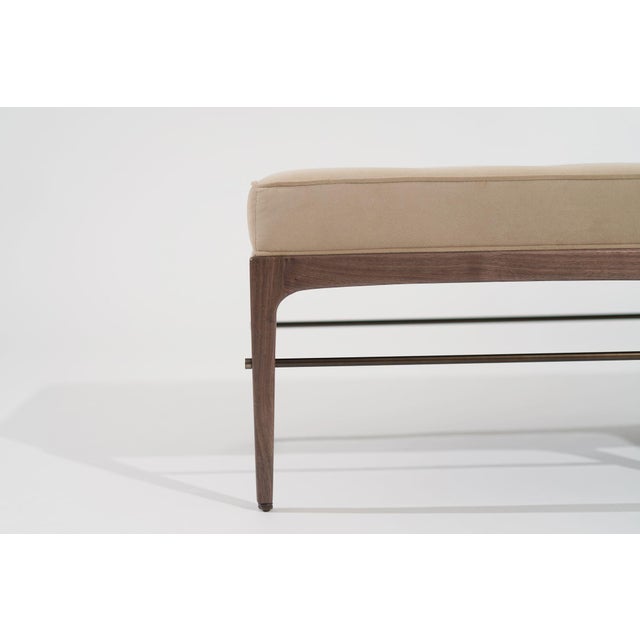 Wood Linear Bench in Natural Wanut Series 60 by Stamford Modern For Sale - Image 7 of 18