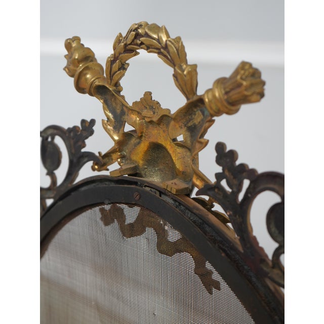 Vintage Louis XVI 19th Century Fire Screen Fireplace Andiron Set For Sale - Image 16 of 18