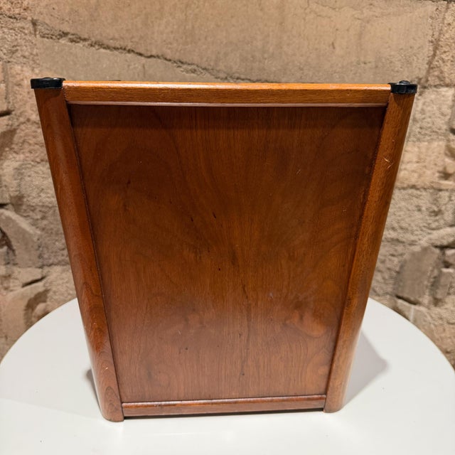 Mid-Century Modern Wood Walnut Waste Basket Paper Barrel Nucraft For Sale - Image 14 of 17
