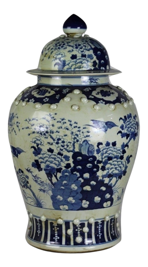 Grand Antiqued Raised Dot Ginger Jar