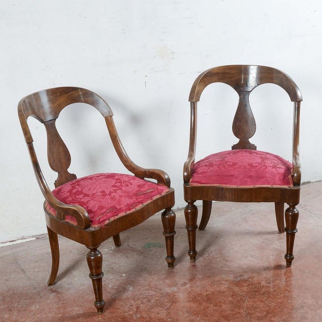 Red Fabric Armchairs, Set of 2 For Sale - Image 11 of 18