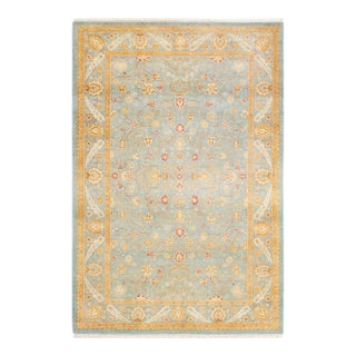 Mogul Hand-Knotted Area Rug - Light Blue, 4' 3" x 6' 2" For Sale