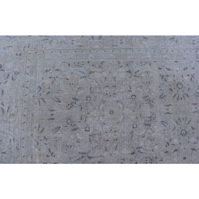 Early 20th Century All-Over Floral Design Antique Persian Khorassan Rug in Muted Shades of Cream Green and Buttery Yellow For Sale - Image 9 of 13