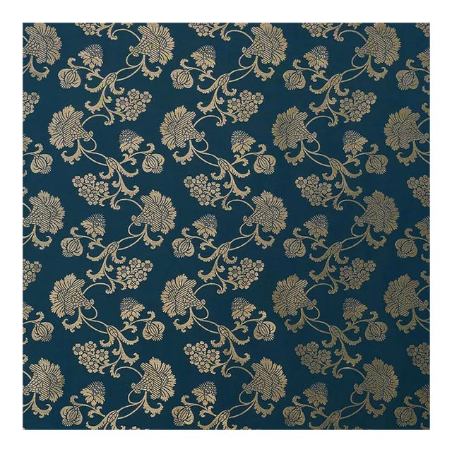 Schumacher Margaux Fabric in Peacock Shimmer For Sale