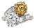 Vintage, 1950's Diamond and Natural Brown Diamond Toi Et Moi Ring, Platinum, Size 7.5 For Sale