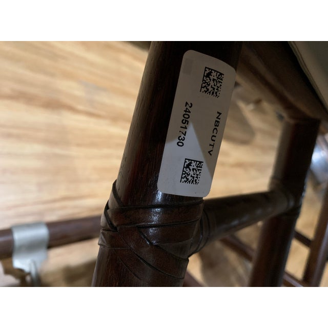 1970s McGuire Director’s X -Chairs in Blue Sage Leather For Sale - Image 10 of 11
