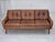 1970s, 3-seater Danish sofa. Original light brown furniture leather with patina. Beech wood legs. Original good condition:...