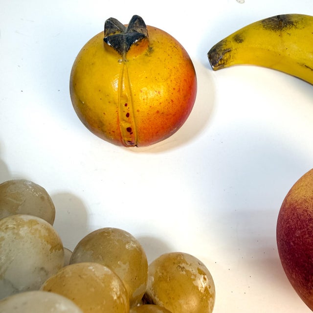 Vintage Italian Hand-Carved Stone Fruit Collection With Grapes, 10 Pieces For Sale - Image 4 of 12