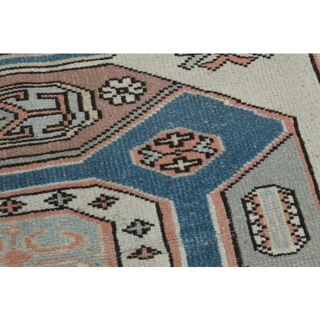 1970s 1970s Vintage Turkish Handmade Wool & Cotton Beige Area Rug For Sale - Image 5 of 11