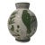 Traditional Round Green & White Cloisonne Symbolic Bird & Vine Vase For Sale