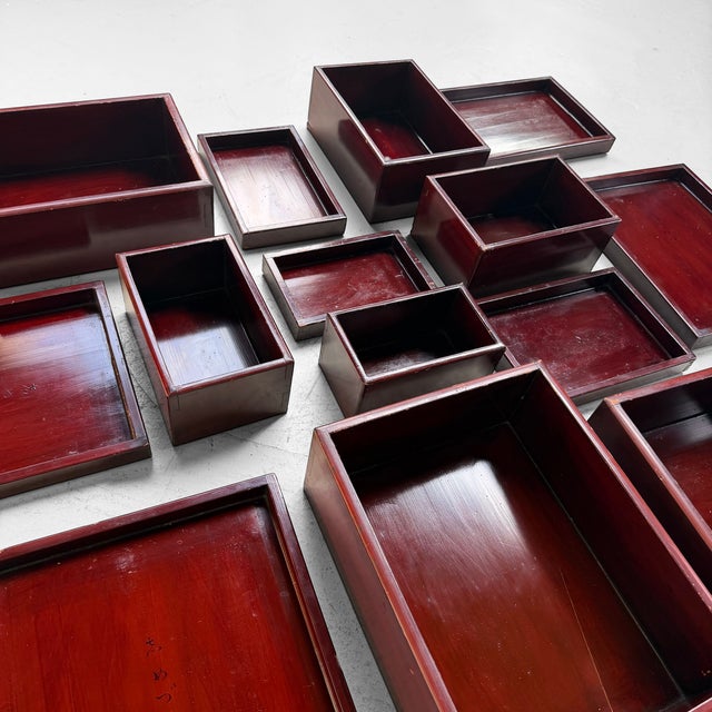 Taishō Japanese Kiridame Nesting Boxes, 1920, Set of 7 For Sale - Image 10 of 18
