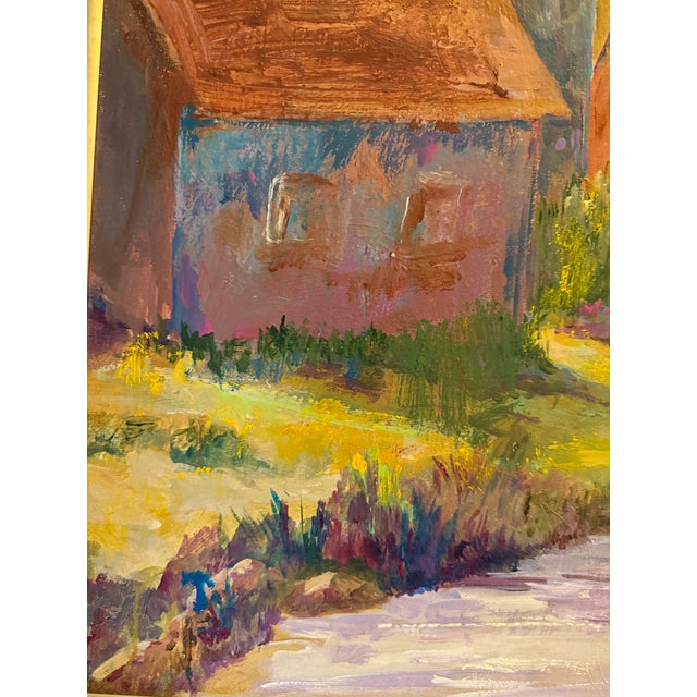 "Rural Village Landscape" Oil on Canvas by Marion Saltzman For Sale - Image 10 of 12