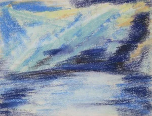 "Day Break Over Water" 1962 Pastel Puerto Rico