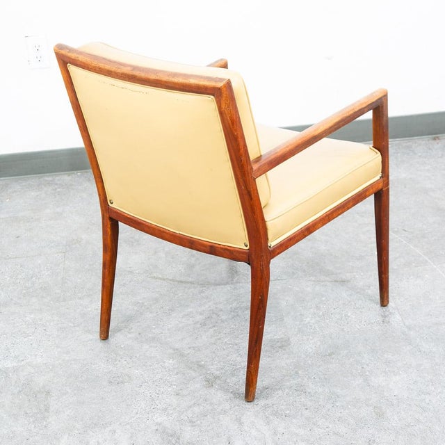Mid Century Modern Lounge Chairs Solid Walnut Pair Tan Armchairs Two MCM Vintage For Sale - Image 4 of 10