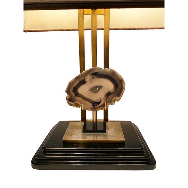 Vintage Willy Daro Style Agate Lamp, Made in Belgium For Sale - Image 9 of 11