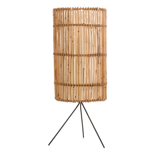 Bamboo and Rattan Floor Lamp in the style of Louis Sognot, 1950s For Sale
