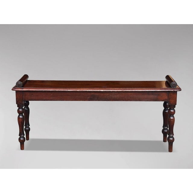 George III Mahogany Hall Bench, 1790s For Sale - Image 3 of 8