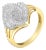10K Yellow Gold Diamond Cocktail Ring (1/2 Cttw, J-K Color, I2-I3 Clarity) - Size 6 For Sale