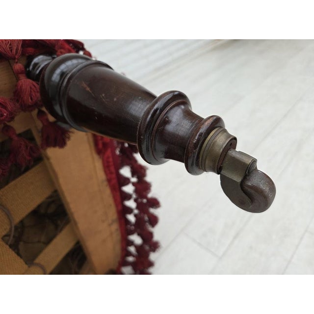 Danish Highback Armchair in Velour with Beech Legs, 1950s For Sale - Image 11 of 18