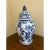 A classic blue and white ginger jar, decorated throughout with delicate Chinese floral motifs. The pattern is dense yet...