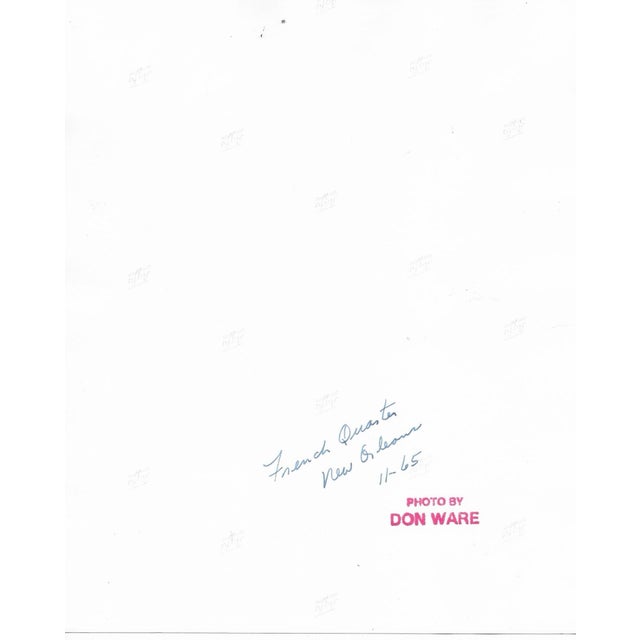 1965 black and white photo by Don Coleman Ware (1921-2006) of cast iron along a French Quarter NOLA street.. Titled, dated...