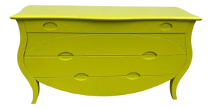 Elegant Chartreuse Bombay Style Commode/ Chest of Drawers