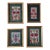 Set of Four Vintage Turkish Folk Art Needlepoint Textile Panels For Sale