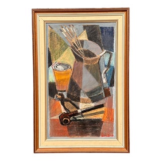 Erik Emanuelsson, Still Life, 1960s, Oil Painting on Panel, Framed For Sale