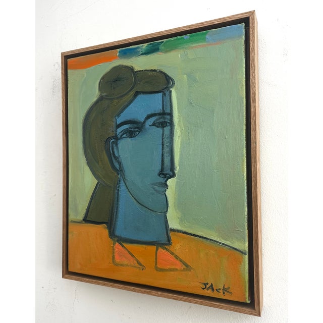 Portraiture "Woman in Orange", Original Painting by Rebecca Jack (Framed) For Sale - Image 3 of 6