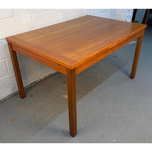 Mid-Century Modern Danish Teak Draw-Leaf Table For Sale - Image 10 of 14