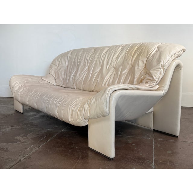 Vintage 1970's Swiss Leather Sofa For Sale - Image 15 of 16