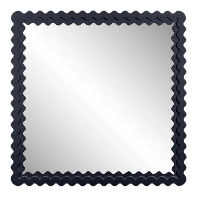 Fleur Home Carnival Chaos Square Mirror in Hale Navy, 48x48 For Sale