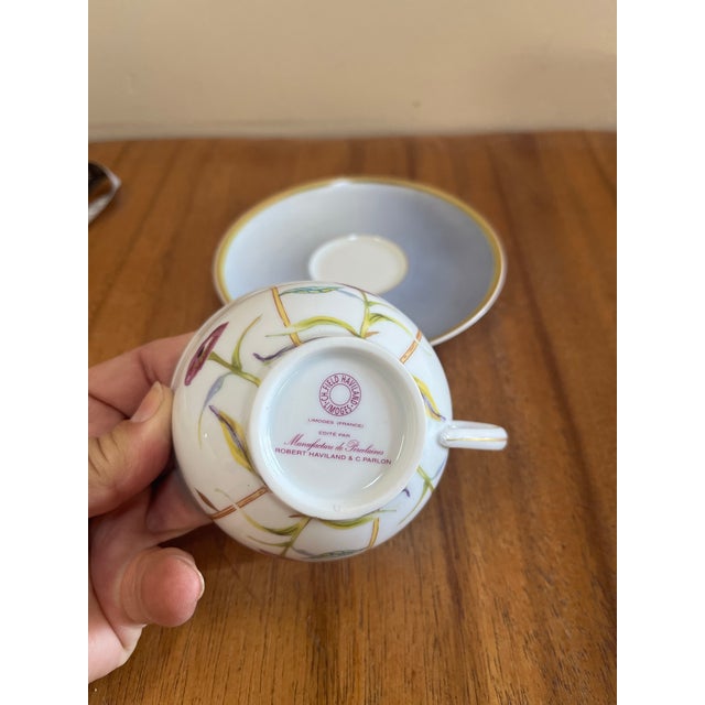 Ceramic Taj Mahal Luxury Limoges Tea / Coffee Cup and Saucer Porcelain Set For Sale - Image 7 of 9