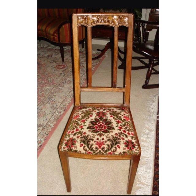 Brown French Art Nouveau Chairs -Set of Four For Sale - Image 8 of 16