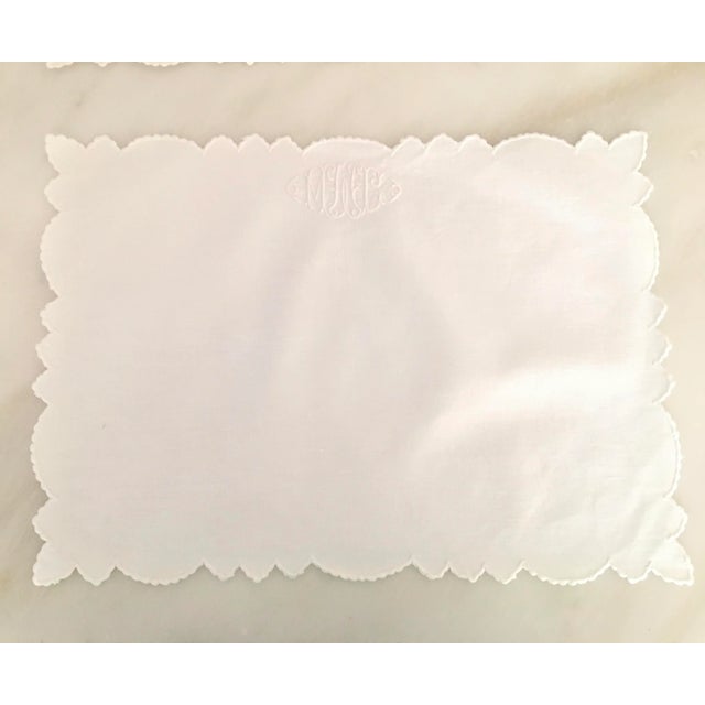 Vintage Embroidered and Monogramed Linen Placemats- Set of 8 For Sale In Columbia, SC - Image 6 of 13
