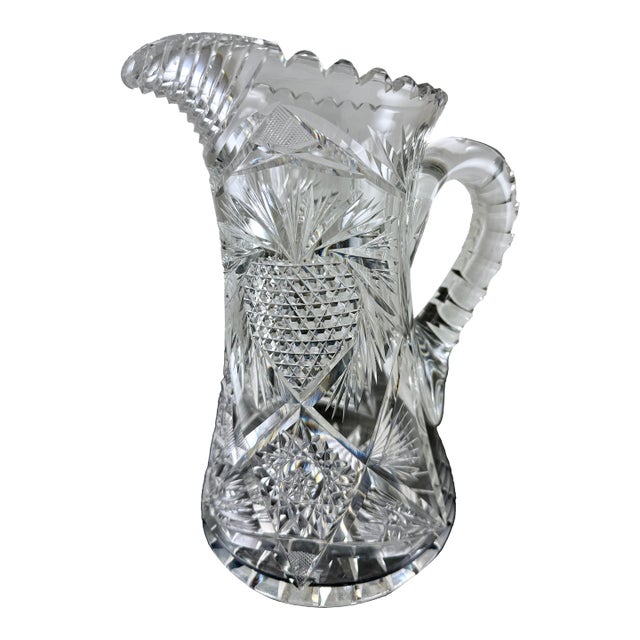 Late 19th Century American Brilliant Cut Glass Pitcher For Sale