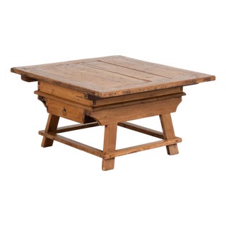 19th Century Rustic Baker's Table Coffee Table With Hidden Storage For Sale