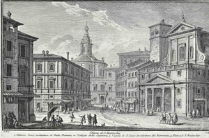 After Giuseppe Vasi, S.Eustachio Church, Etching, Late 18th Century