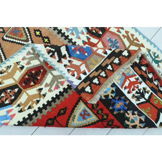 Vintage Turkish Konia Small Kilim Rug For Sale - Image 4 of 12