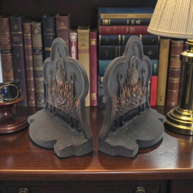 American Early 20th Century American Cast-Iron Fireside Bookends, Pair For Sale - Image 3 of 15